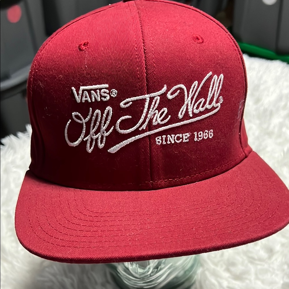 Vans Off the Wall Red Embroidered Adjustable Cap